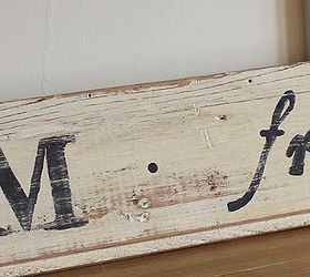 how to make a vintage sign, crafts, repurposing upcycling, Then I printed out the words I wanted Farm fresh Eggs and traced it onto the board using carbon paper Then I painted in the letters using a fine brush