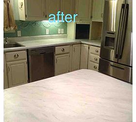 painting my countertops, countertops, kitchen design, painting, This is the before and after