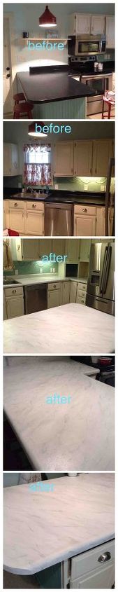 painting my countertops, countertops, kitchen design, painting, This is the before and after