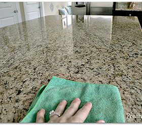 the secret to easy clean granite you won t find under the kitchen sink, cleaning tips, kitchen design, 3 Continue to wipe and polish until there are no streaks Just pure slick shine