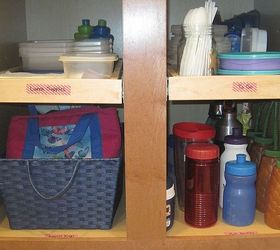 kitchen organization, closet, diy, shelving ideas, storage ideas, woodworking projects, Every morning I pack my kids lunches I used to have to open at least 3 different cabinets for lunchboxes cups plastic containers I streamlined the process by creating a To Go cabinet