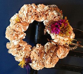 coffee filter wreaths is all this work worth the end result i think, crafts, wreaths, Coffee Filter Wreath beautiful Fall colors