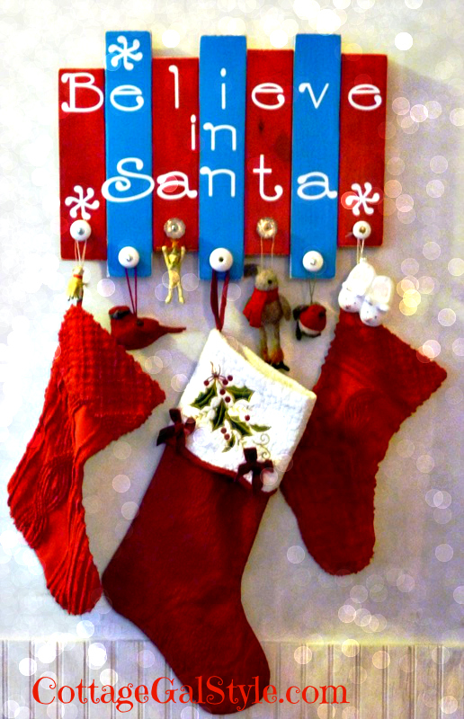 i believe in santa stocking hanger, christmas decorations, seasonal holiday decor