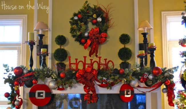 christmas mantel, christmas decorations, seasonal holiday decor