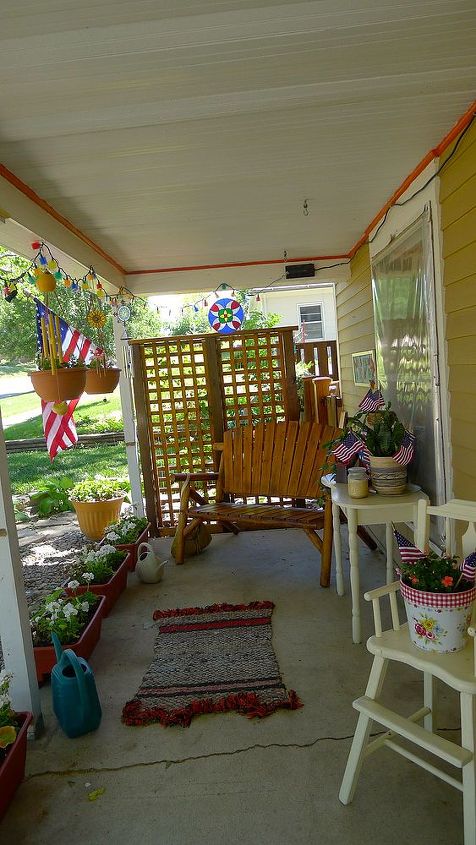 q porch in transition, diy, gardening, outdoor furniture, outdoor living, painted furniture, porches, Defined inviting