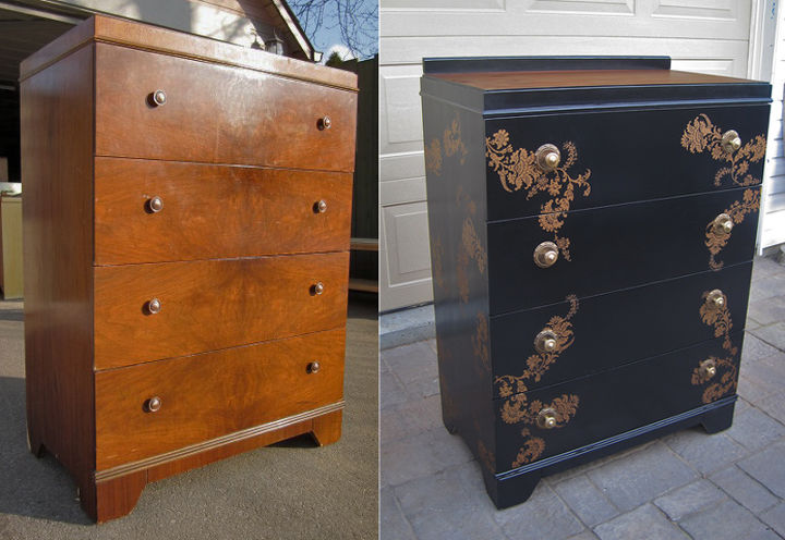 q dresser before and after keep or lose the backboard, diy, painted furniture, repurposing upcycling
