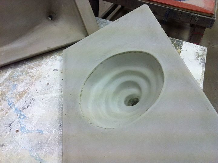 here are some concrete sinks we made last week, bathroom ideas, home decor, kitchen design