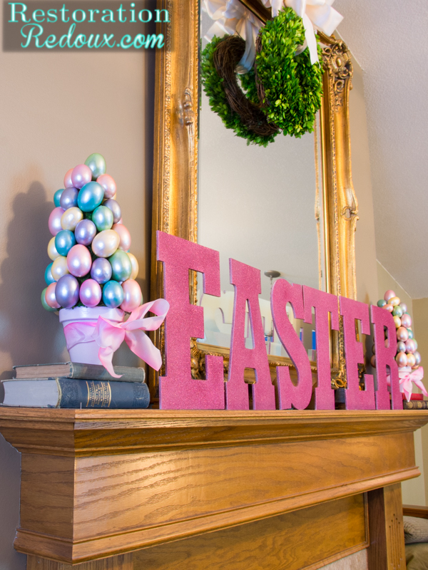 easter egg trees, crafts, easter decorations, seasonal holiday decor, Insert your tree into your poet and tie a ribbon around your pot