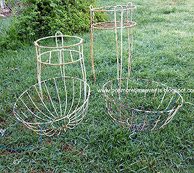 gardening wire planters and hanging baskets transformation, Before