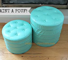 paint a vinyl or leather pouf in just a poof of time, painted furniture