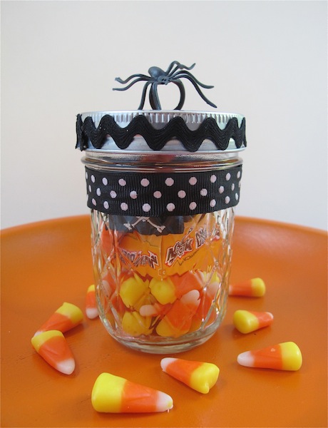 halloween fun boo your neighborhood, crafts, halloween decorations, seasonal holiday decor, Treats in the decorated jelly jar
