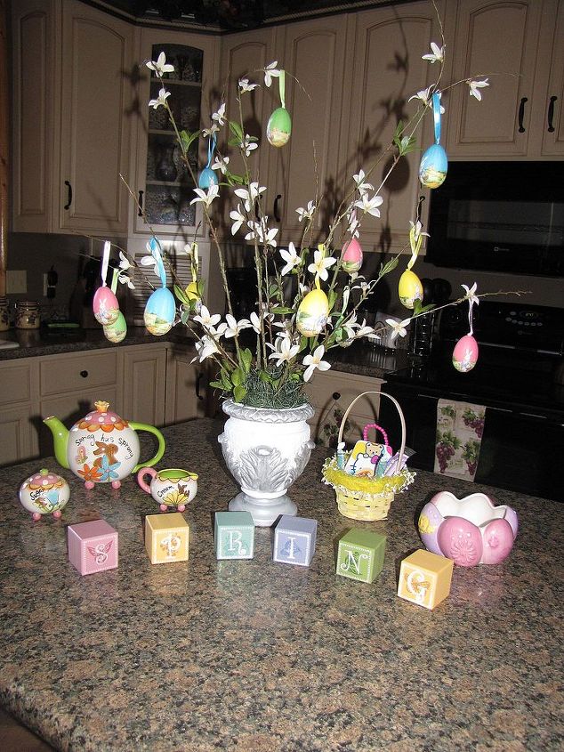 spring has sprung my spring easter display, easter decorations, seasonal holiday d cor