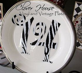 vinyl and vintage plates, crafts, valentines day ideas, Animal print 14 love