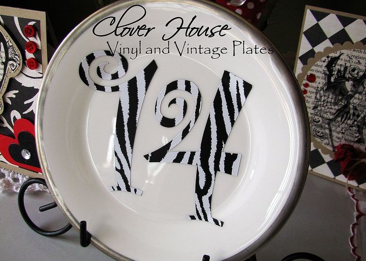 vinyl and vintage plates, crafts, valentines day ideas, Animal print 14 love