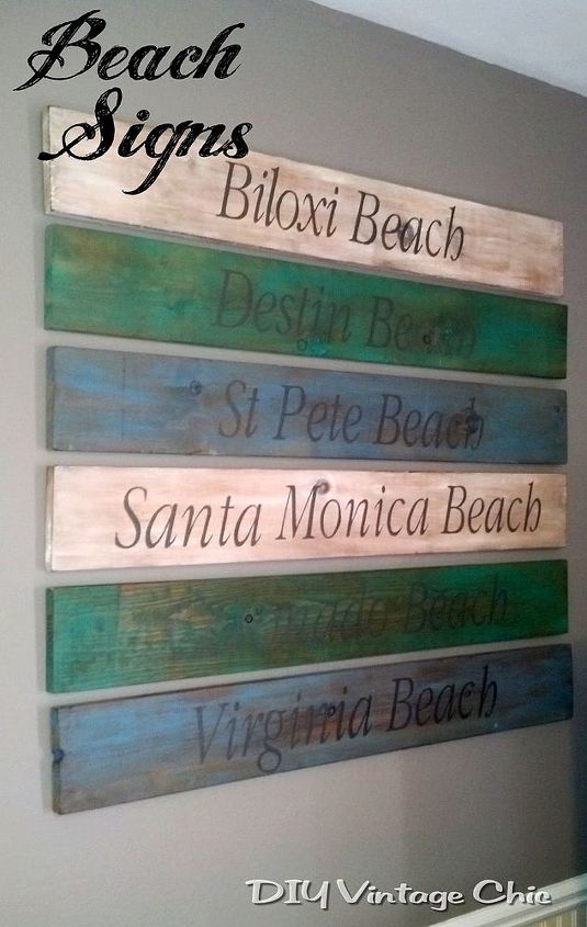 diy beach signs, crafts