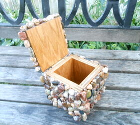 my lake superior rock collection, crafts, home decor, pallet, repurposing upcycling, hinged trinket box sold for 45