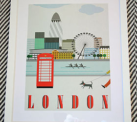 ikea travel prints in the hallway and a lesson in just starting, foyer, home decor, wall decor, This London print has the classic red phone booth that I love
