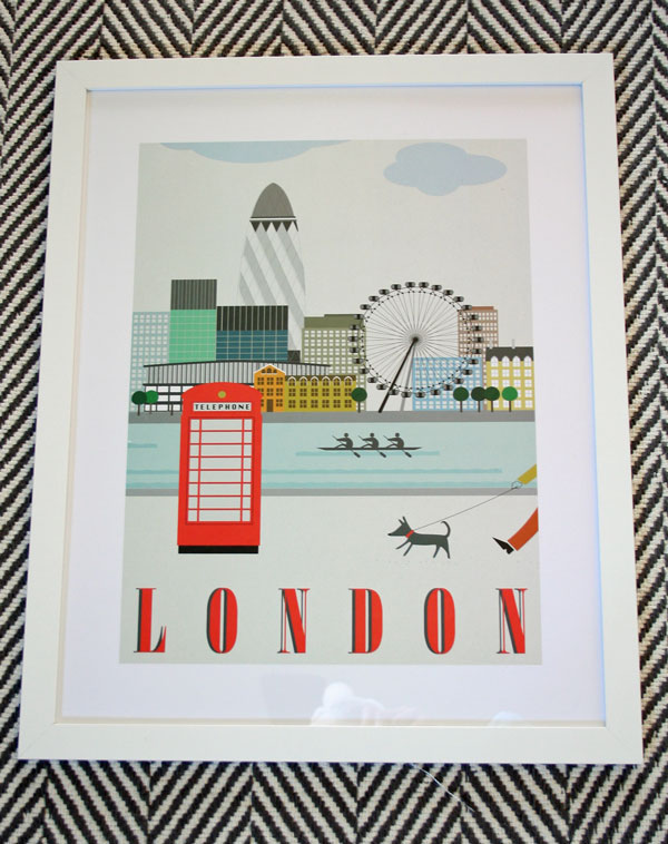 ikea travel prints in the hallway and a lesson in just starting, foyer, home decor, wall decor, This London print has the classic red phone booth that I love