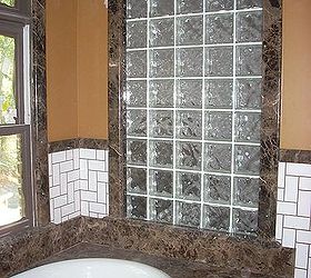 how about granite or marble window trim, bathroom ideas, home decor, windows, Dark Emperador marble tub and trim