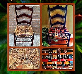 re upholster chairs by using re purposed belts, painted furniture, repurposing upcycling