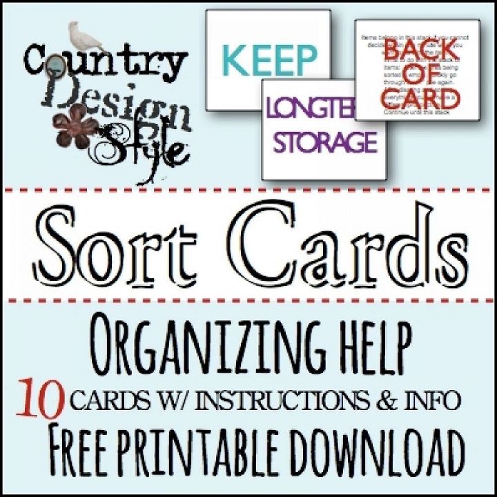 printable organizing sort cards, organizing, Help organize your stuff and getorganized