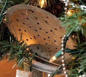 the man tree, christmas decorations, seasonal holiday decor, Vintage minnow bucket used as a tree stand