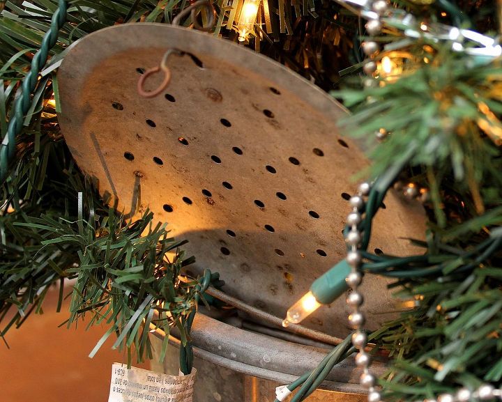the man tree, christmas decorations, seasonal holiday decor, Vintage minnow bucket used as a tree stand