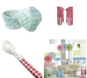 getting gingham check and plaid glamor, home decor, Gingham and check in the kitchen looks great From cutlery cupcake liners garden gloves or pin wheel