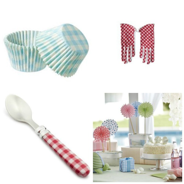 getting gingham check and plaid glamor, home decor, Gingham and check in the kitchen looks great From cutlery cupcake liners garden gloves or pin wheel