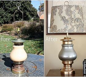 dumpster find lamp makeover, home decor, lighting, living room ideas, repurposing upcycling, Before and After