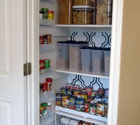 stenciled and organized pantry, closet, painting, After