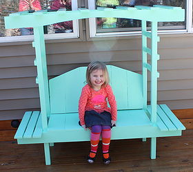 diy kid s garden bench with arbor, diy, woodworking projects