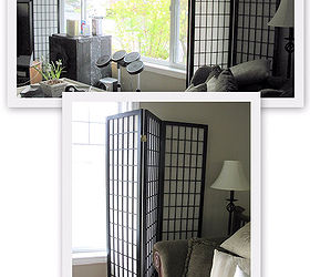 let the sun in with old gate window screens, diy, home decor, how to, windows, woodworking projects, The screens started as your traditional japanese styled room dividers I found at the thrift The concept worked great but I wanted them to reflect me moreso