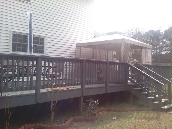 here are the picture of my house please leave any comments on how to make it look, home decor, Back Deck