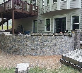 back yard patio challenge, concrete masonry, decks, outdoor living, patio, back of the retaining wall