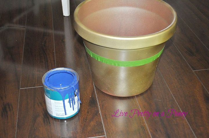 painted plastic flower pots, crafts, curb appeal, flowers, gardening, repurposing upcycling