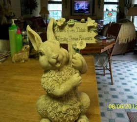 part 1 major makeover for garden critters, flowers, gardening, Poor Bunny she has no color at all Looks pretty blah