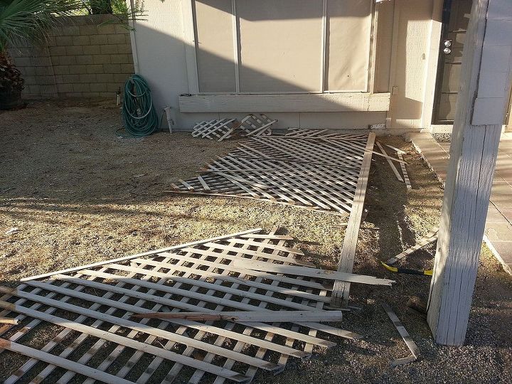 demolishing the front porch overhang, curb appeal, diy, Blasted lattice