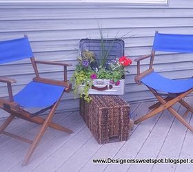 i planted an old metal suitcase then made a table out of it, flowers, gardening, repurposing upcycling, I loved it on our deck last year