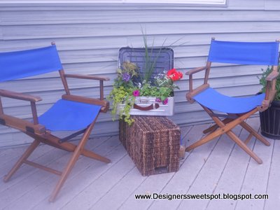 i planted an old metal suitcase then made a table out of it, flowers, gardening, repurposing upcycling, I loved it on our deck last year