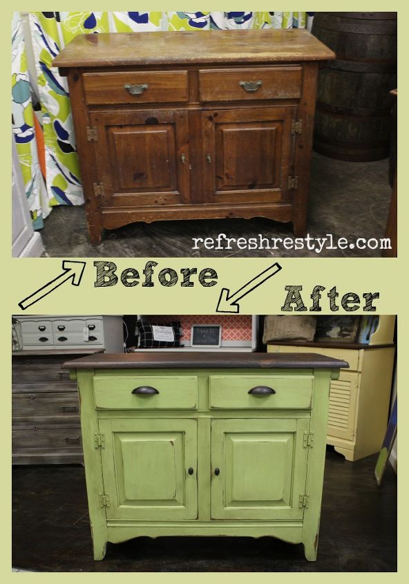 awesome green painted side board, painted furniture