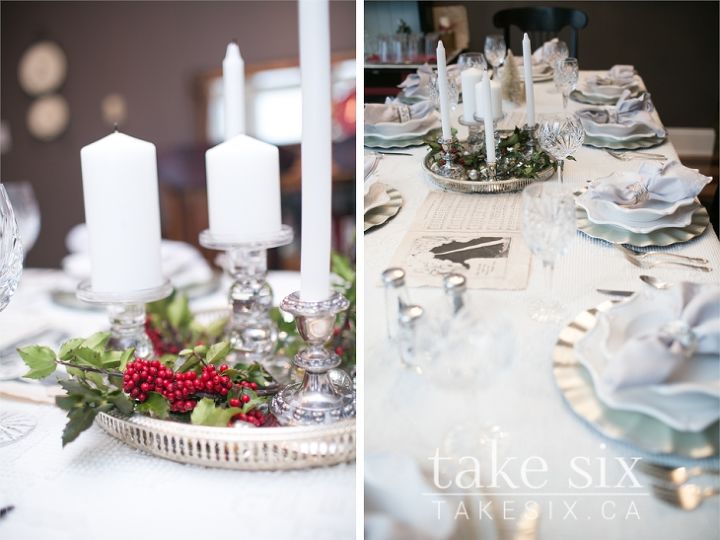 christmas winter tablescape, christmas decorations, seasonal holiday decor, White and silver are so pretty together My chenille bedspread makes a perfect tablecloth