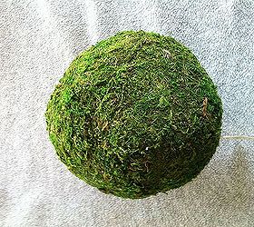 easy spring topiary tutorial, crafts, Styrofoam ball This one is covered in moss but it can be plain as you won t be able to see it