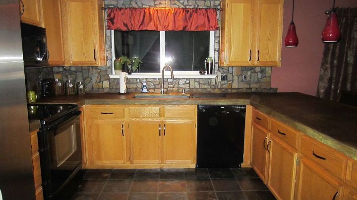 our concrete countertops, concrete masonry, concrete countertops, countertops, diy, kitchen design, Yay it s done and cleaned up