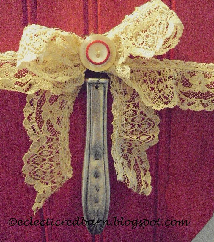 upcycled bead board valentine, crafts, repurposing upcycling, seasonal holiday decor, valentines day ideas, Added a stamped silver knife handle