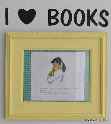for the love of books kids bathroom, bathroom ideas, home decor, Framed book pages plus vinyl wall art