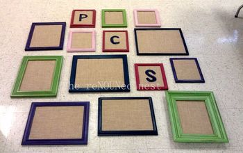 Turn Found Frames into Burlap & Cork Pinboards