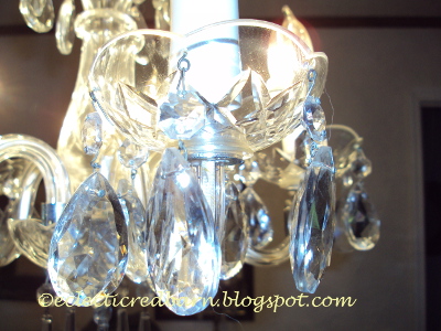 cleaning a crystal chandelier, cleaning tips, lighting, By using lens cleaning towelettes I was able to get into all the nooks and crannies It took only 4 towelettes to clean this entire chandelier With the light on