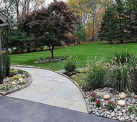 contemporary drab to fab, Delaware River Stone compliments the landscape borders