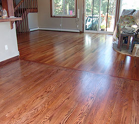 floor refinish 3 rooms, flooring, hardwood floors, dining room looking into living room